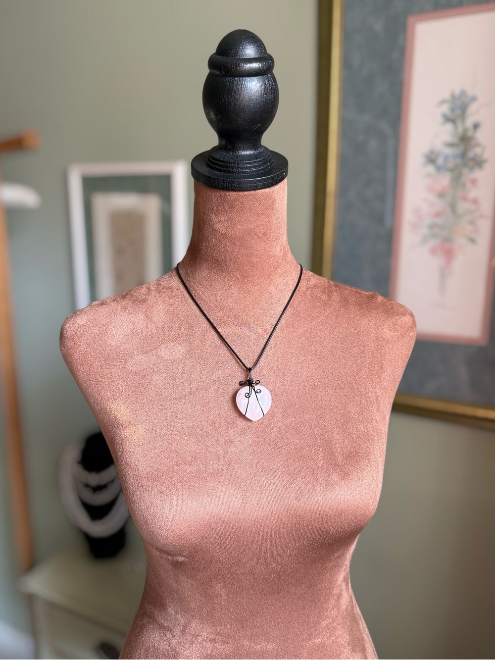 Rose Quartz Heart Pendant Necklace